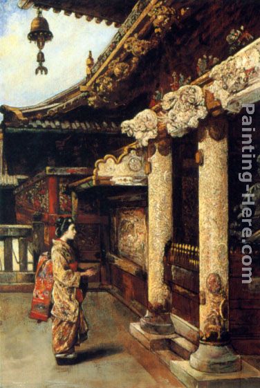 At the Shrine painting - Gyula Tornai At the Shrine art painting